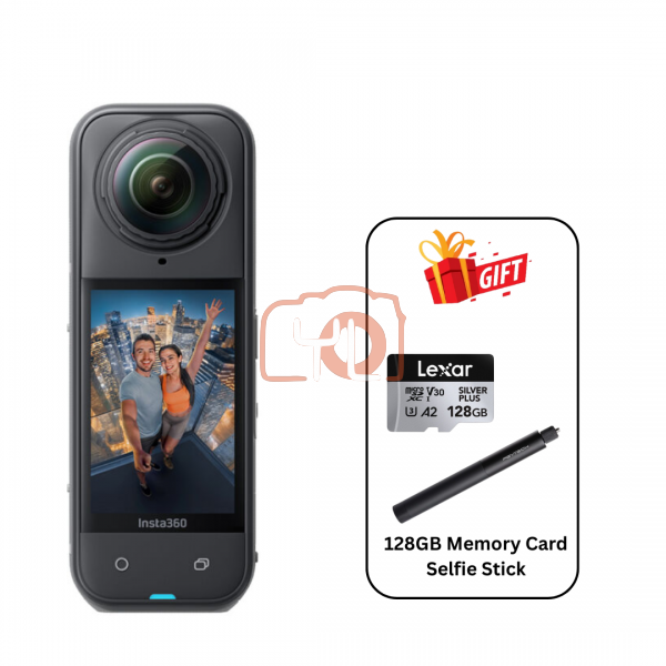 Insta360 X5 360° 8K Camera - Black (Free 128GB Memory Card + Pgytech 96cm Selfie Stick)
