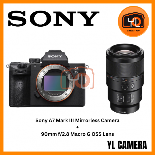 Sony a7 III Mirrorless Camera (Body)+Sony FE 90mm f/2.8 Macro G OSS Lens (Free Sandisk 64GB Extreme Pro SD Card & Extra Battery)