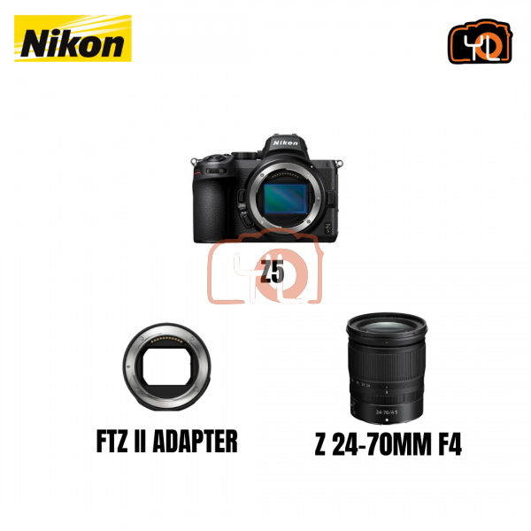 Nikon Z5 Full Frame Mirrorless Camera + Z 24-70mm F4 + FTZII Adapter