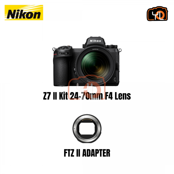 Nikon Z7 II + Z 24-70mm F4 Lens + FTZ II Adapter