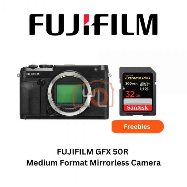 Fujifilm GFX 50R Medium Format Mirrorless Camera [Free 32GB SD Card UHS-II]