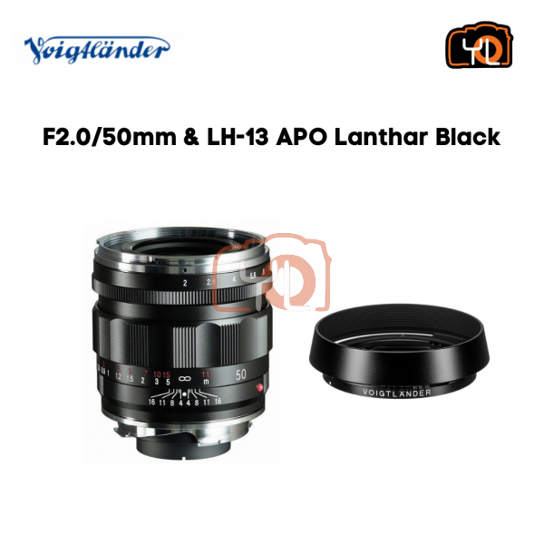Voigtlander APO-Lanthar 50mm F2 Aspherical Lens & LH-13 - Black (For Leica M-Mount)
