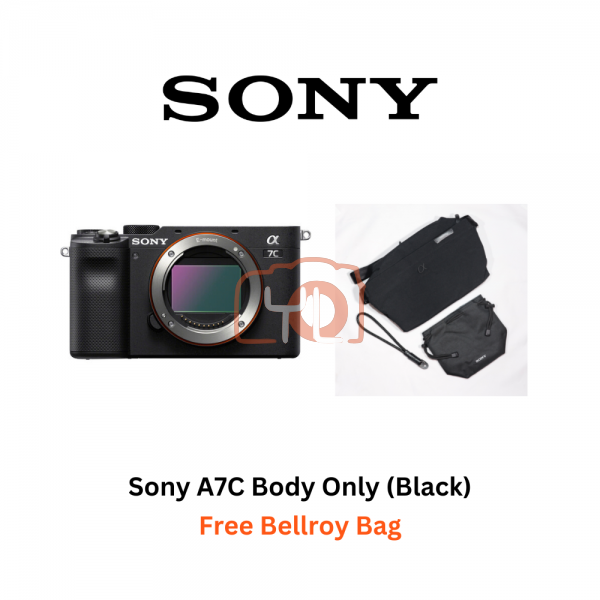 Sony A7C Body Only (Black) -Free Bellroy Bag + Sony 64GB 277/150MB SD Card + Extra Battery