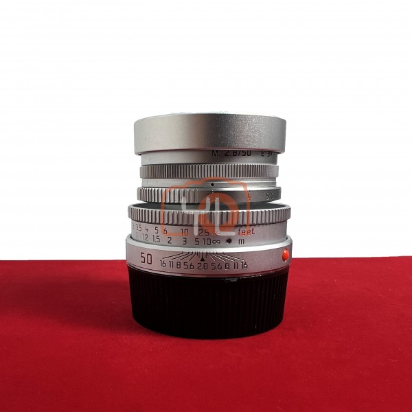 [USED-PJ33] Leica 50MM F2.8 Elmar-M Collapsible 11823 (Silver), 90% Like New Condition (S/N:3781859)
