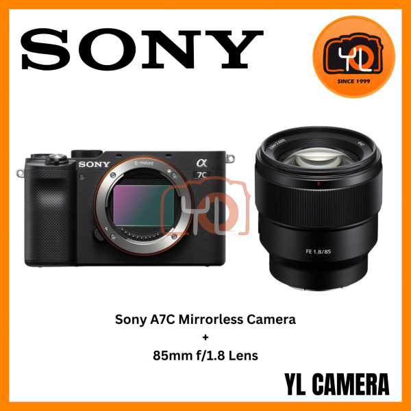 Sony a7C Mirrorless Camera (Body) + Sony FE 85mm f/1.8 Lens (Free Angelbird 64GB 280/160MB V60 AV PRO SD Card & Extra Battery)