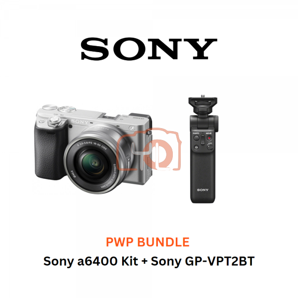 Sony a6400 Kit (Silver) + Sony GP-VPT2BT - Free 64GB SD Card