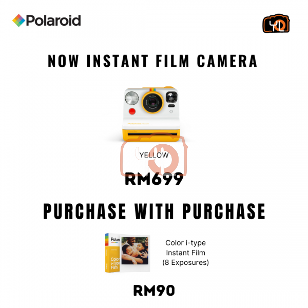 Polaroid Now Instant Film Camera (Yellow) - PWP: i-Type Instant Film @RM90