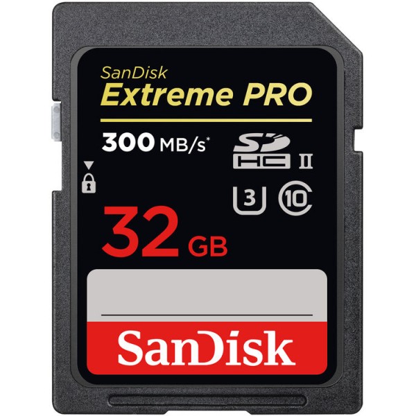 SanDisk 32GB Extreme PRO UHS-II SD Card (300MB/s)