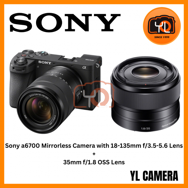 Sony a6700 Mirrorless Camera with 18-135mm f/3.5-5.6 Lens+Sony 35mm f/1.8 OSS Lens (Free (Free Sony 64GB 277/150MB SD Card Only)