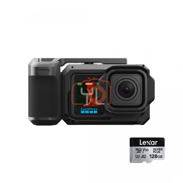 GoPro MISSION 1 PRO Grip Edition with Lexar 128GB micro SD silver plus card