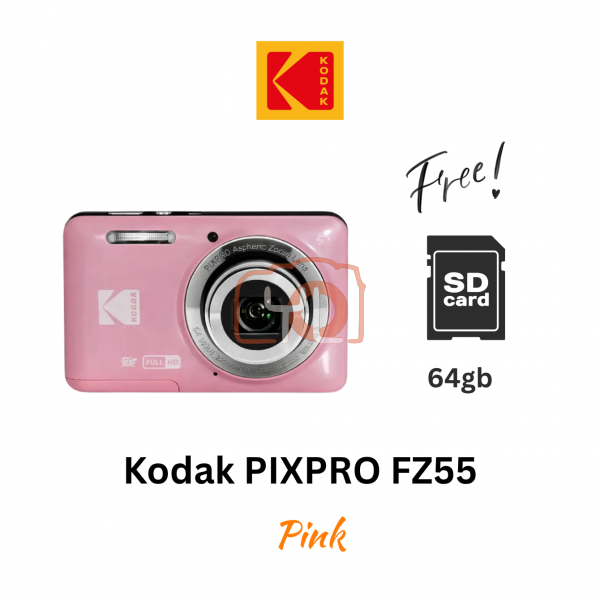 Kodak PIXPRO FZ55 Digital Camera (Pink)(Free 64gb card)