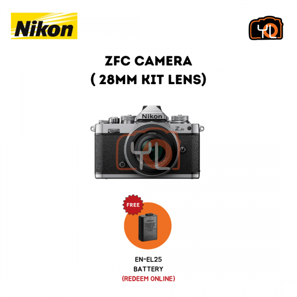 Nikon Z fc with 28mm/f2.8 Classic Kit (Free Extra Battery EN-EL25 (Redeem Online)
