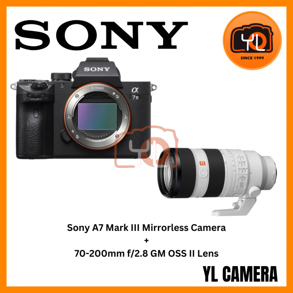 Sony a7 III Mirrorless Camera (Body) + Sony FE 70-200mm f/2.8 GM OSS II Lens (Free Sandisk 64GB Extreme Pro SD Card & Extra Battery & RM200 Touch N Go Voucher Online Redemption)