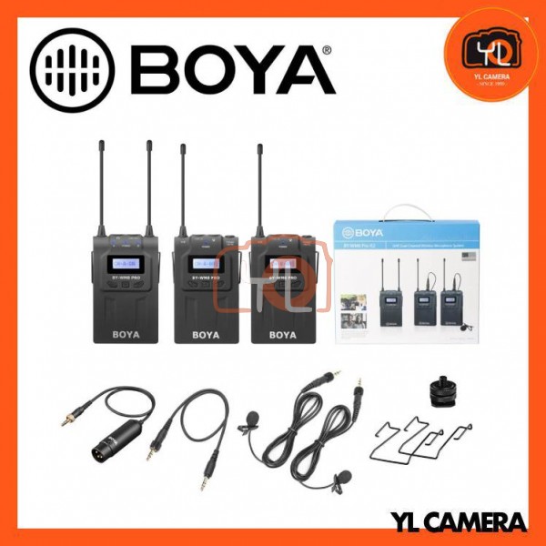 Boya BY-WM8 Pro Kit 2 UHF Dual-Channel Wireless Lavalier System (576.4 to 599.9 MHz, 568.6 to 592 MHz)