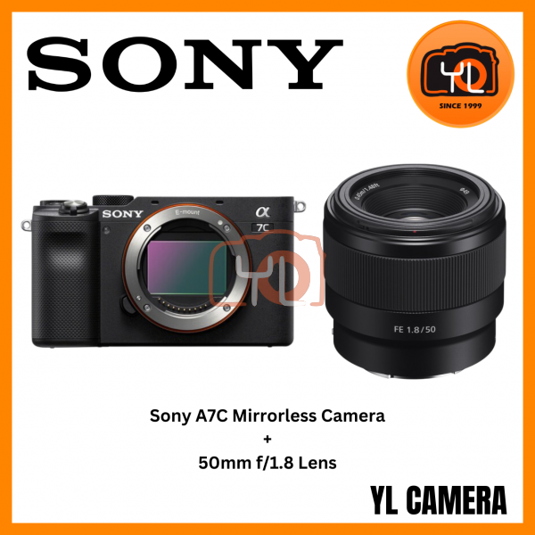 Sony a7C Mirrorless Camera (Body) + Sony FE 50mm f/1.8 Lens (Free Angelbird 64GB 280/160MB V60 AV PRO SD Card & Extra Battery)
