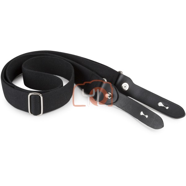 Billingham HP Shoulder Sling Strap ( Black Webbing/Black Leather/Nickel Coated Brass)