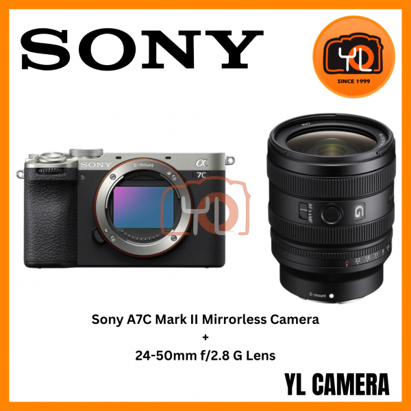 Sony a7C II Mirrorless Camera (Silver) (Body) + Sony FE 24-50mm f/2.8 G Lens (Sony E) (Free Angelbird 64GB 280/160MB V60 AV PRO SD Card & Extra Battery & LCS-BBK Carrying Case)