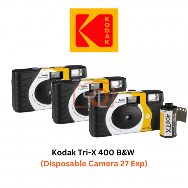 Kodak Tri-X 400 Single-Use Flash Camera (27 Exposures) x3