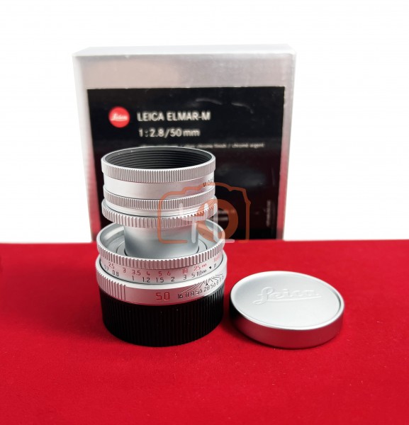 [USED-PJ33] Leica 50MM F2.8 Elmar-M Collapsible 11823 (Silver), 90% Like New Condition (S/N:3781868)