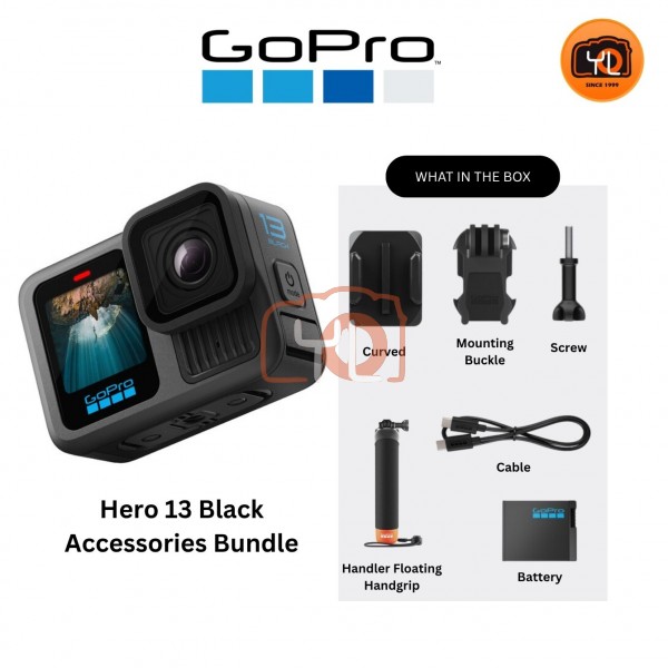 GoPro HERO13 Black & Accessories Bundle (Free AEBAT-201 Enduro Rechargeable Li-Ion Battery)