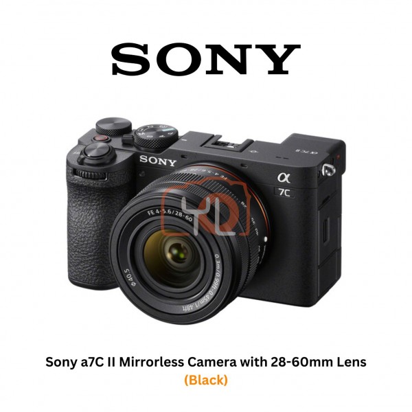 Sony A7C II + 28-60mm Lens (Black) - Free Sony 128GB SF-E Series UHS-II SDXC Memory Card & Extra Battery NP-FZ100 & LCS-BBK Carrying Case
