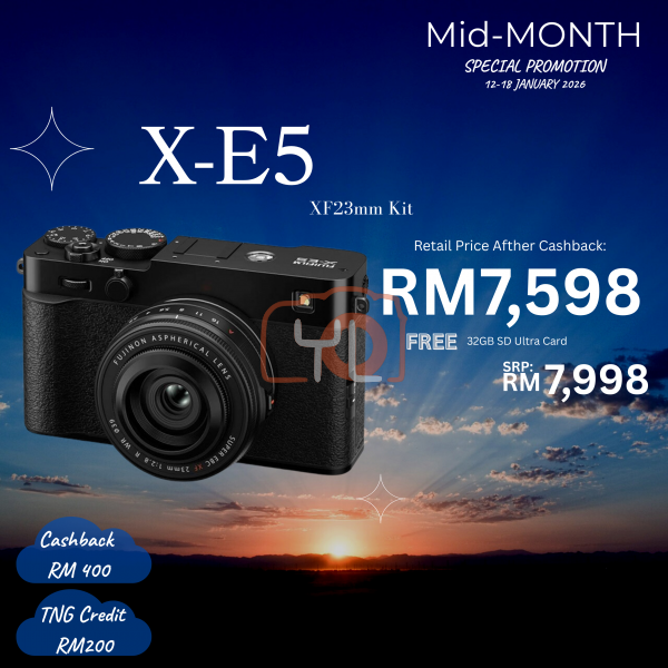 FUJIFILM X-E5 Mirrorless Camera 23mm F2.8 Lens - Black {Free Sandisk 32GB 120MB Ultra SDHC Card}