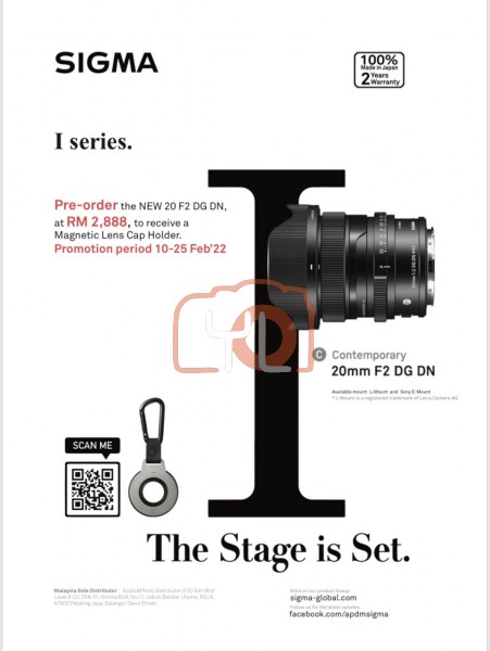 Sigma 20mm f2 DG DN Contemporary Lens for Leica L