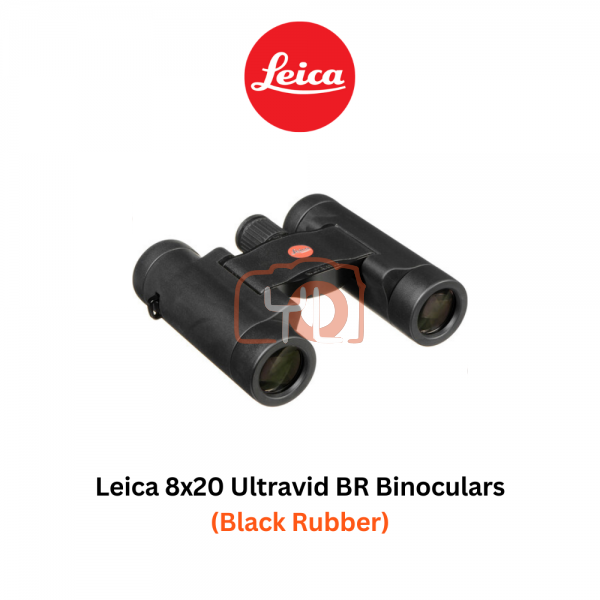 Leica 8x20 Ultravid BR Binoculars (Black Rubber)