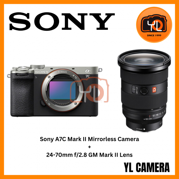 Sony a7C II Mirrorless Camera (Silver) (Body) + Sony FE 24-70mm f/2.8 GM II Lens (Sony E) (Free Angelbird 64GB 280/160MB V60 AV PRO SD Card & Extra Battery & LCS-BBK Carrying Case)