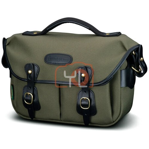 Billingham Hadley Shoulder Bag (Sage with Black Leather Trim, Small)
