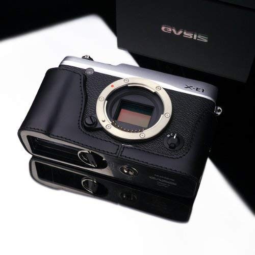 Gariz Genuine Leather XS-CHXE1BK Camera Metal Half Case for Fujifilm XE1 X-E1, Black
