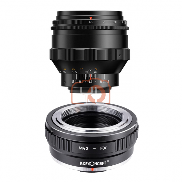 TTArtisan 75mm f1.5 Swirly Bokeh Lens (M42, Black) + K&F M42 Fujifilm X Adapter