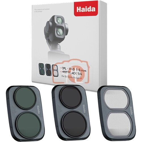 Haida NanoPro Filter Kit for DJI Osmo Pocket 4 Pro (3-Pack) (CPL, VND, Mist Black 1/4)