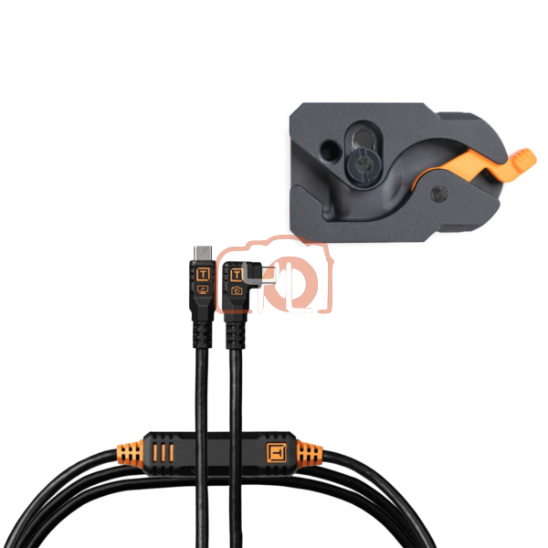 Tether Tools (LLPC15RTG2-BLK) LeverLock & Optima Cable Kit (15', Non-Reflective Black, Right-Angle)