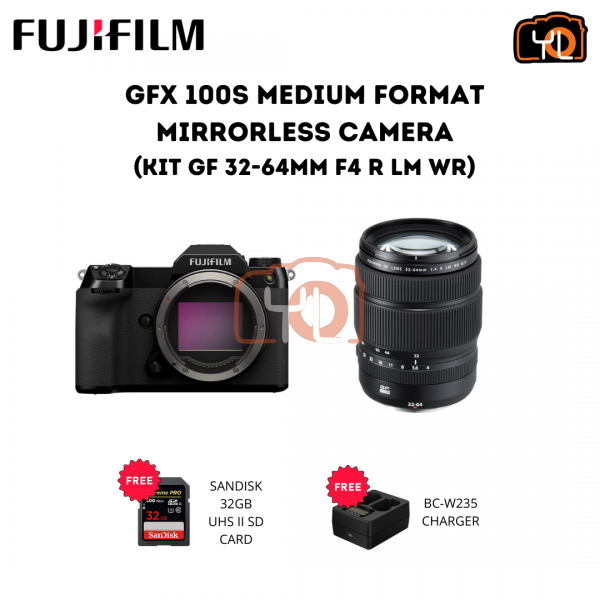 Fujifilm GFX 100S Medium Format Mirrorless Camera (Kit - GF 32-64mm F4 R LM WR) ( Free BC-W235 Charger, 32GB UHS II SD Card )