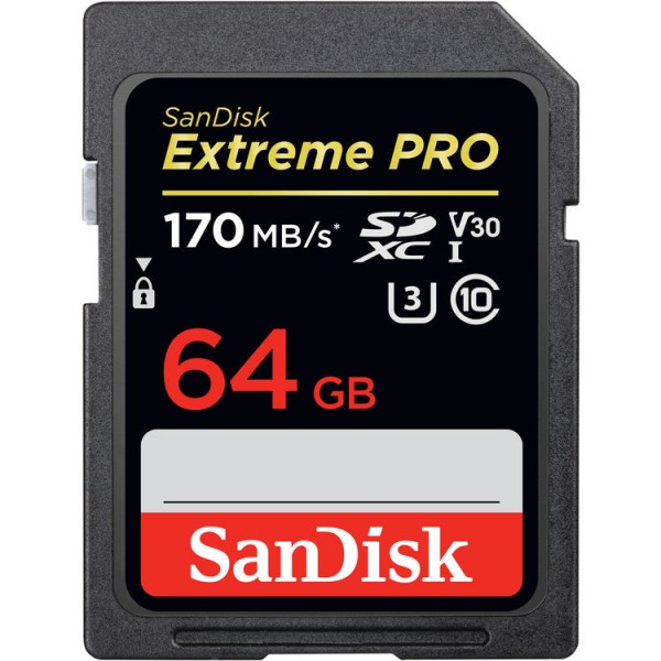 SanDisk 64GB Extreme PRO UHS-I SD Card (170MB/s)