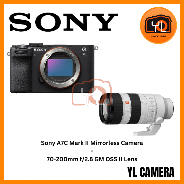 Sony a7C II Mirrorless Camera (Black) (Body) + Sony FE 70-200mm f/2.8 GM OSS II Lens (Free Angelbird 64GB 280/160MB V60 AV PRO SD Card & Extra Battery & LCS-BBK Carrying Case)