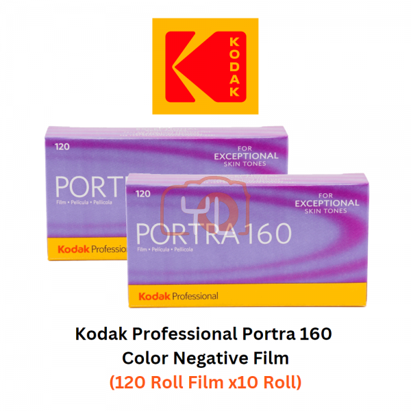 Kodak Professional Portra 160 Color Negative Film (120mm Roll Film, 10 Packs)
