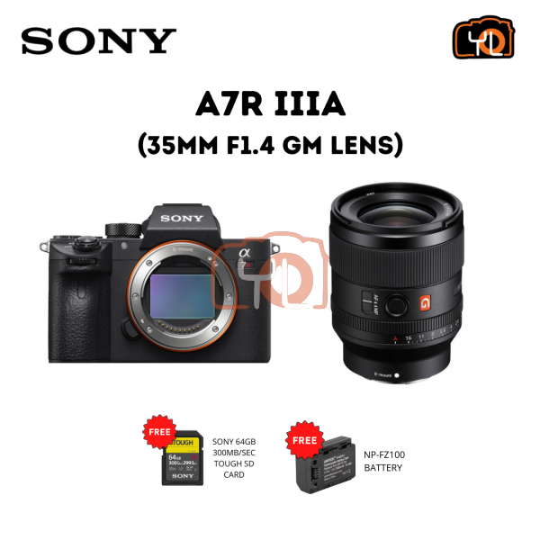 Sony Alpha a7R IIIA Mirrorless Digital Camera (Body Only) - ( FreeSony 64GB 300MB/Sec Tough SD Card & Extra Battery )  PWP : Sony FE 35mm F1.4 GM