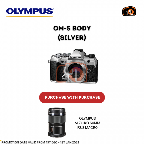 OM SYSTEM OM-5 (Silver) + 60mm F2.8 Macro Lens