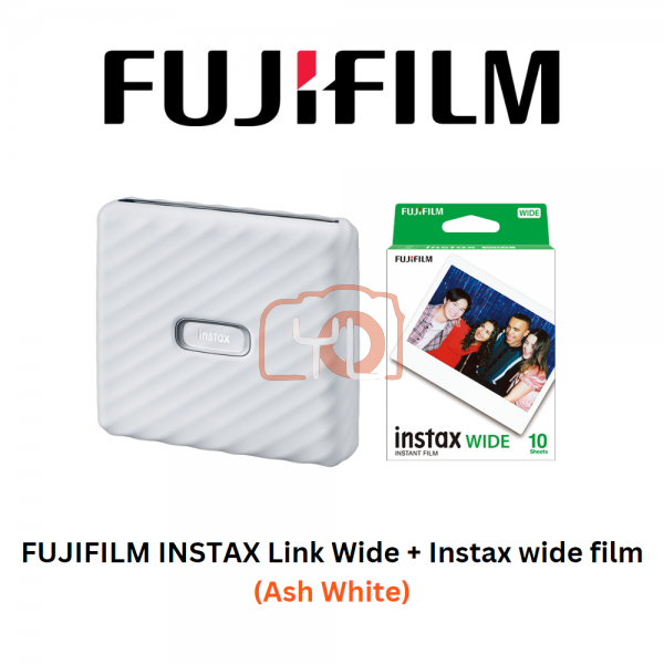 FUJIFILM INSTAX Link Wide Smartphone Printer + Film (Ash White)