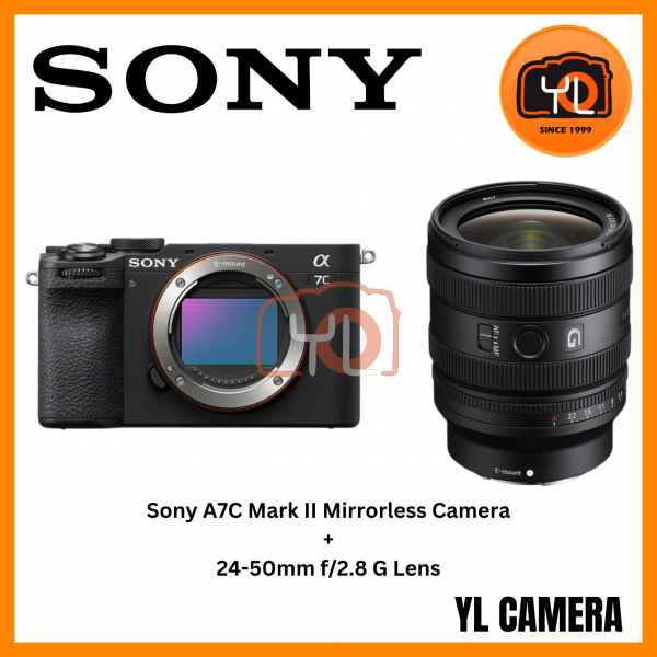 Sony a7C II Mirrorless Camera (Black) (Body) + Sony FE 24-50mm f/2.8 G Lens (Sony E) (Free Angelbird 64GB 280/160MB V60 AV PRO SD Card & Extra Battery & LCS-BBK Carrying Case)