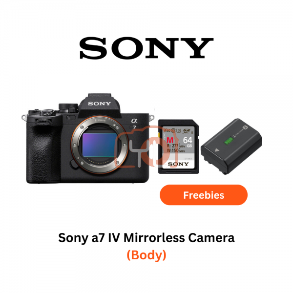 Sony Alpha A7 IV Mirrorless Digital Camera (Body Only) - Free Sony 64GB 277/150MB SD Card & Extra Battery NP-FZ100 & RM200 Touch  N Go voucher Online redemption