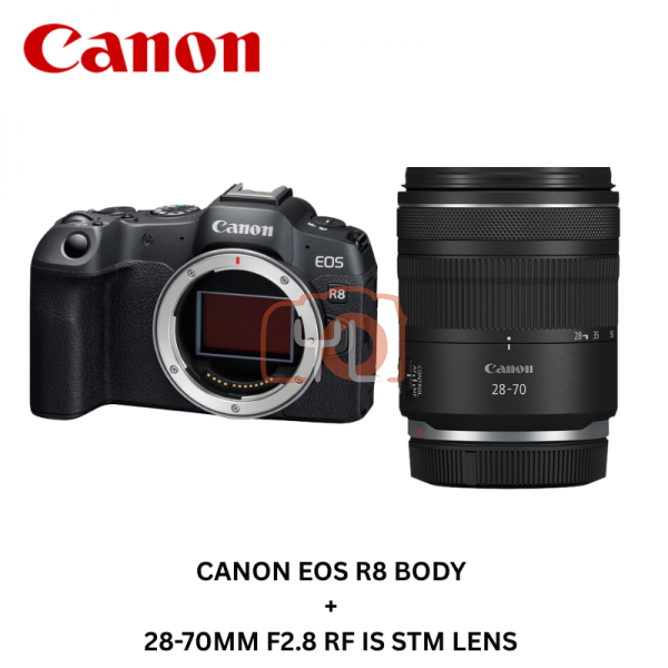 Canon EOS R8 Body + RF 28-70mm f2.8 IS STM Lens