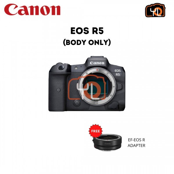 Canon EOS R5 Full Frame Mirrorless Camera - ( Free EF-EOS R Adapter + LP-E6NH Battery )