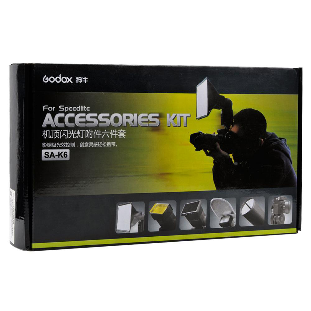 Godox SA-K6 6 in 1 Speedlite Accessories Kit Softbox Filter Reflector Diffuser