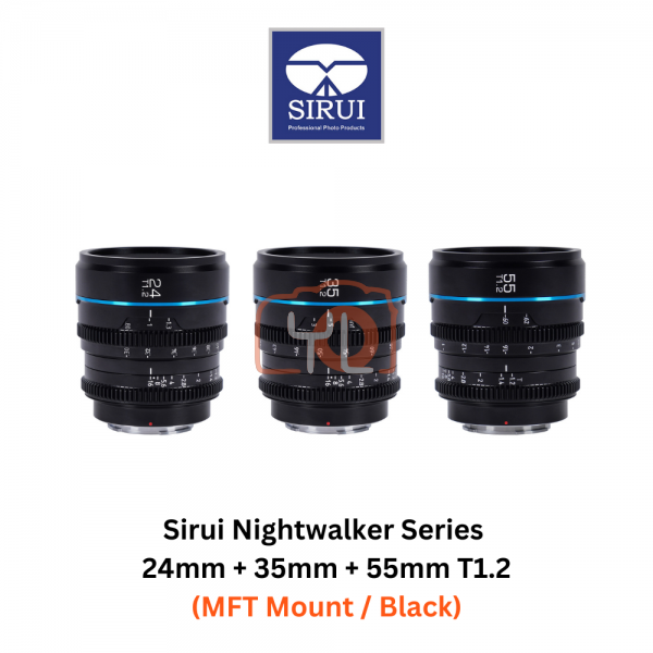 Sirui 24mm + 35mm + 55mm T1.2 Bundle (MFT Mount / Black)