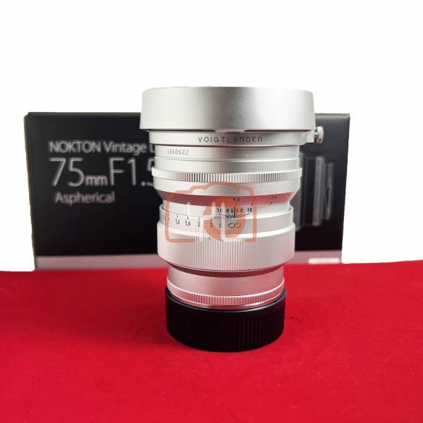 [USED-PJ33] Voigtlander 75mm F1.5 Nokton Vintage Line ASPH VM (Leica M) Silver, 95% Like New Condition (S/N:7210141)