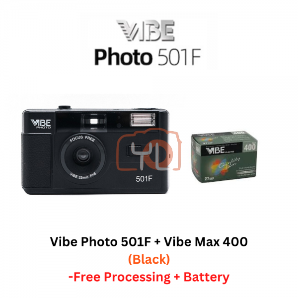 VIBE Photo 501F Black + Vibe Max 400 (Free Processing + Battery)