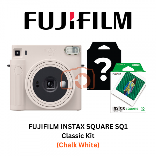FUJIFILM INSTAX SQUARE SQ1 Instant Film Camera (Chalk White Classic Kit)